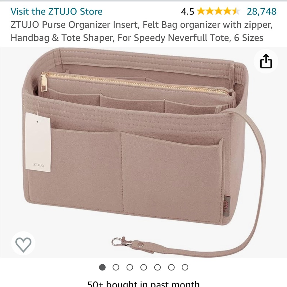 Beige Tote Organizer Insert